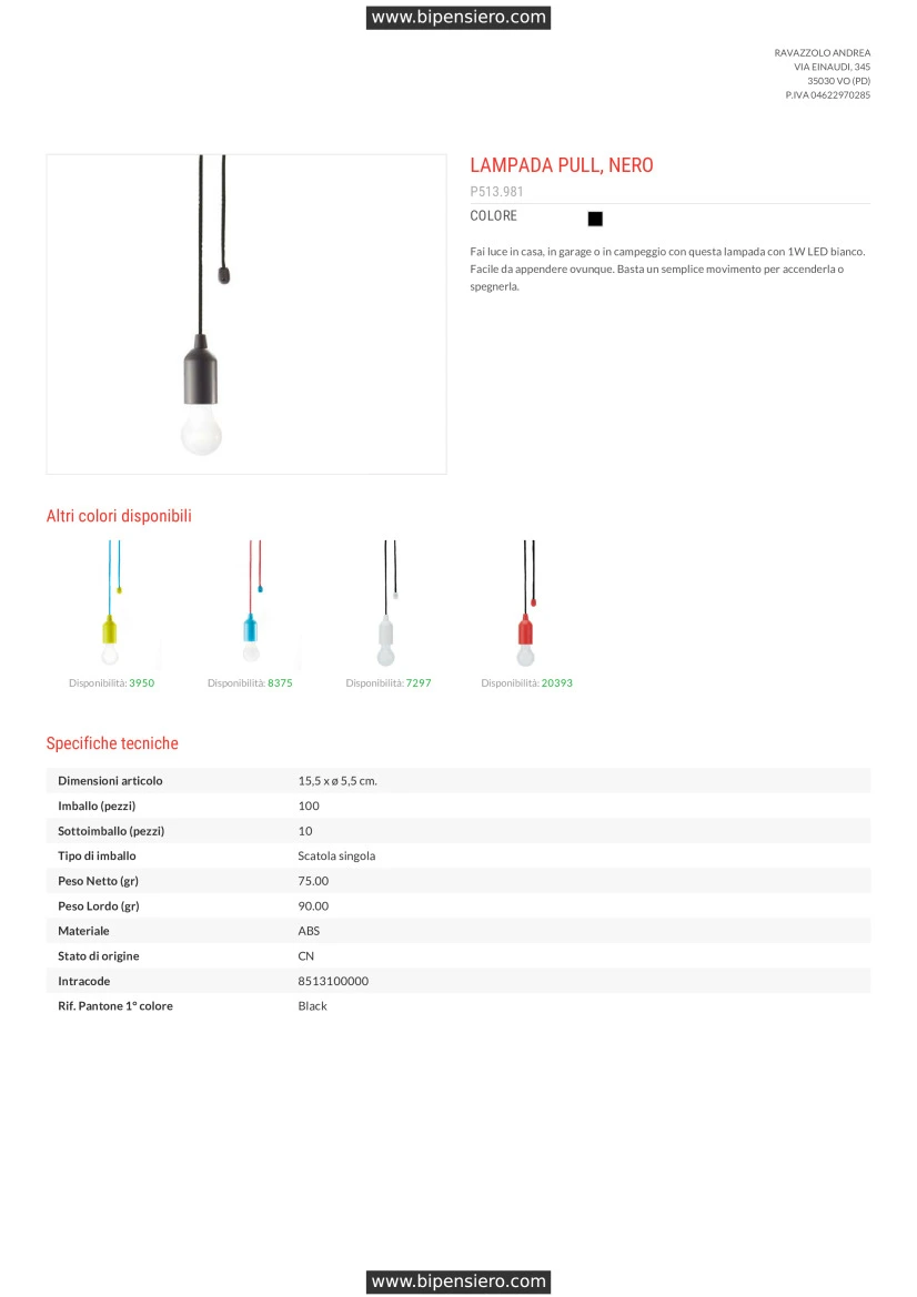 Scheda Tecnica - Tabella Taglie - XD Collection XIP513981